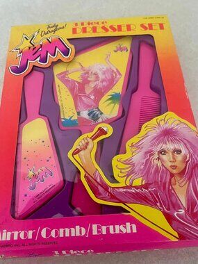JEM HALOGRAM- The original- Mirror/Comb/Brush Set-- New in Box - 1986 HASBRO